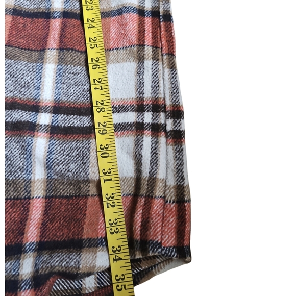 Shein Plaid Long Shacket Flannel Coat Jacket Fall Winter Casual Pre-Owned Size M - Picture 16 of 17